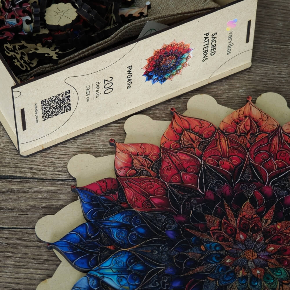 Wooden Jigsaw Puzzle 200 pcs | Sacred Patterns (PW049e) – Wooden puzzles | Varvikas.Shop