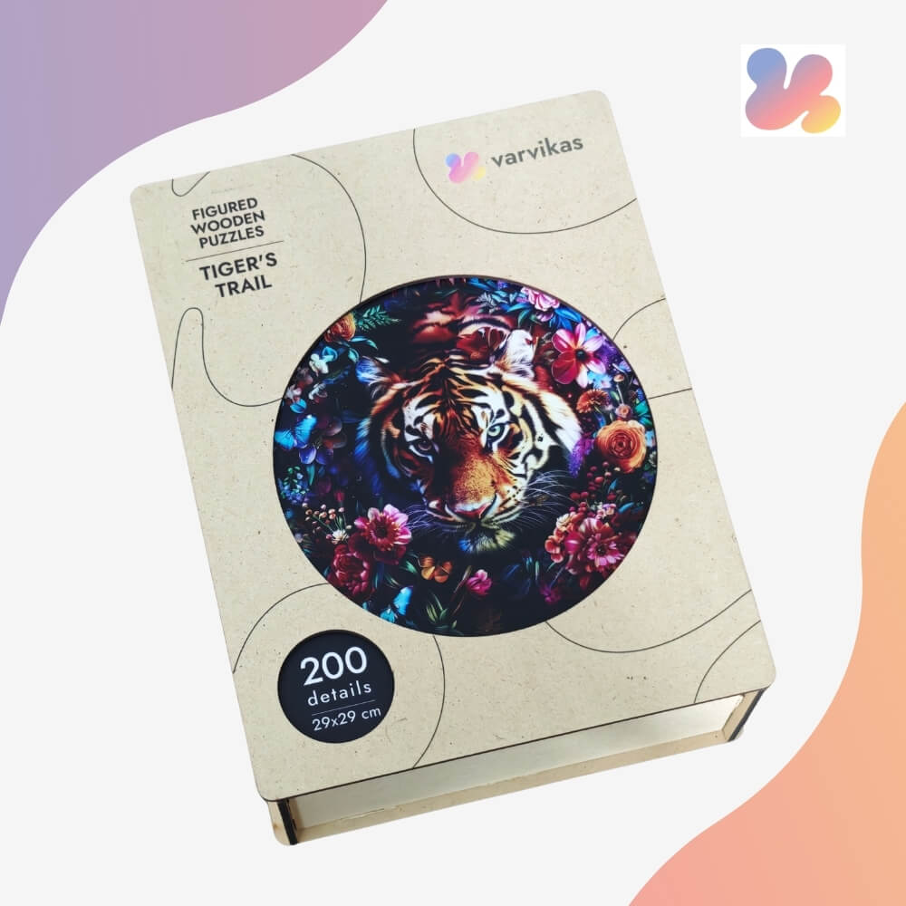 Wooden Jigsaw Puzzle 200 pcs | Tiger's Trail (PW043e) – Wooden puzzles | Varvikas.Shop