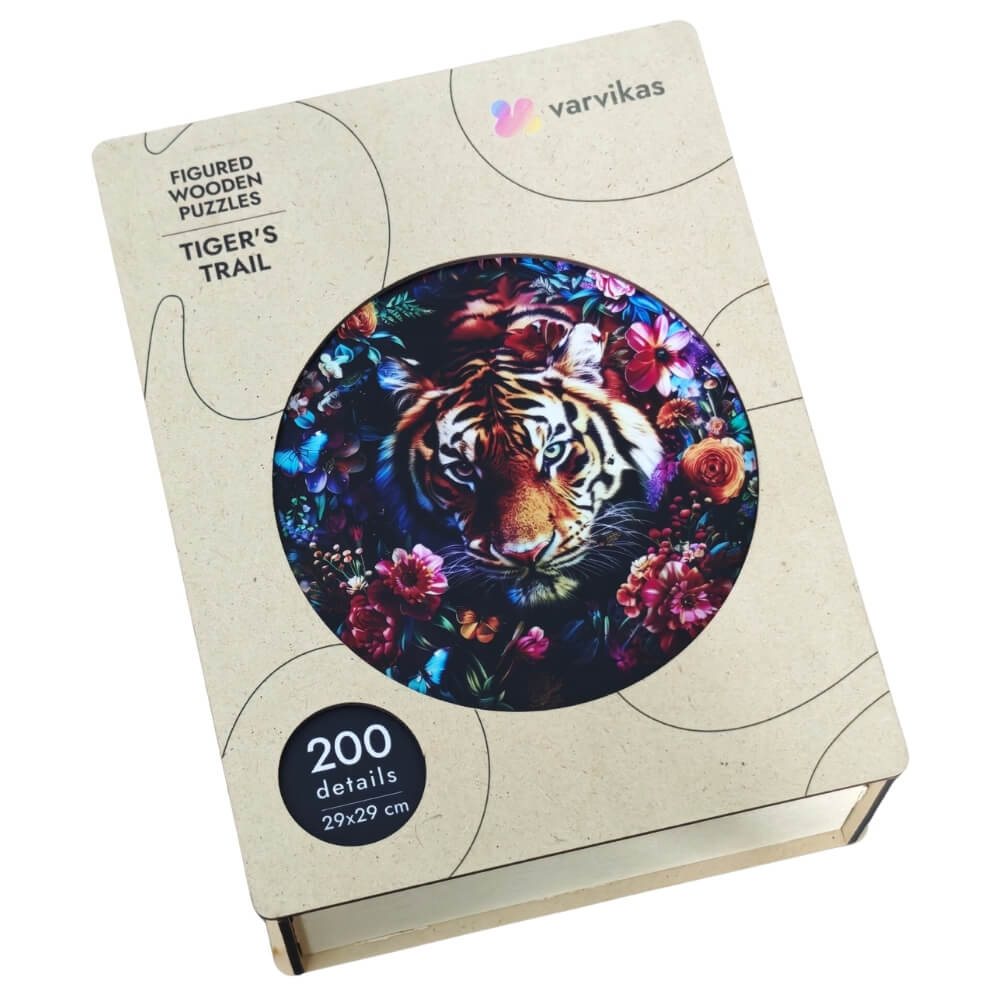 Wooden Jigsaw Puzzle 200 pcs | Tiger's Trail (PW043e) – Wooden puzzles | Varvikas.Shop