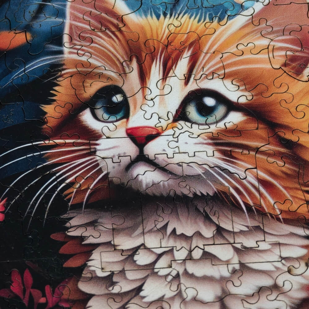 Wooden Jigsaw Puzzle 200 pcs | Wilderness Kitten (PW038e) – Wooden puzzles | Varvikas.Shop