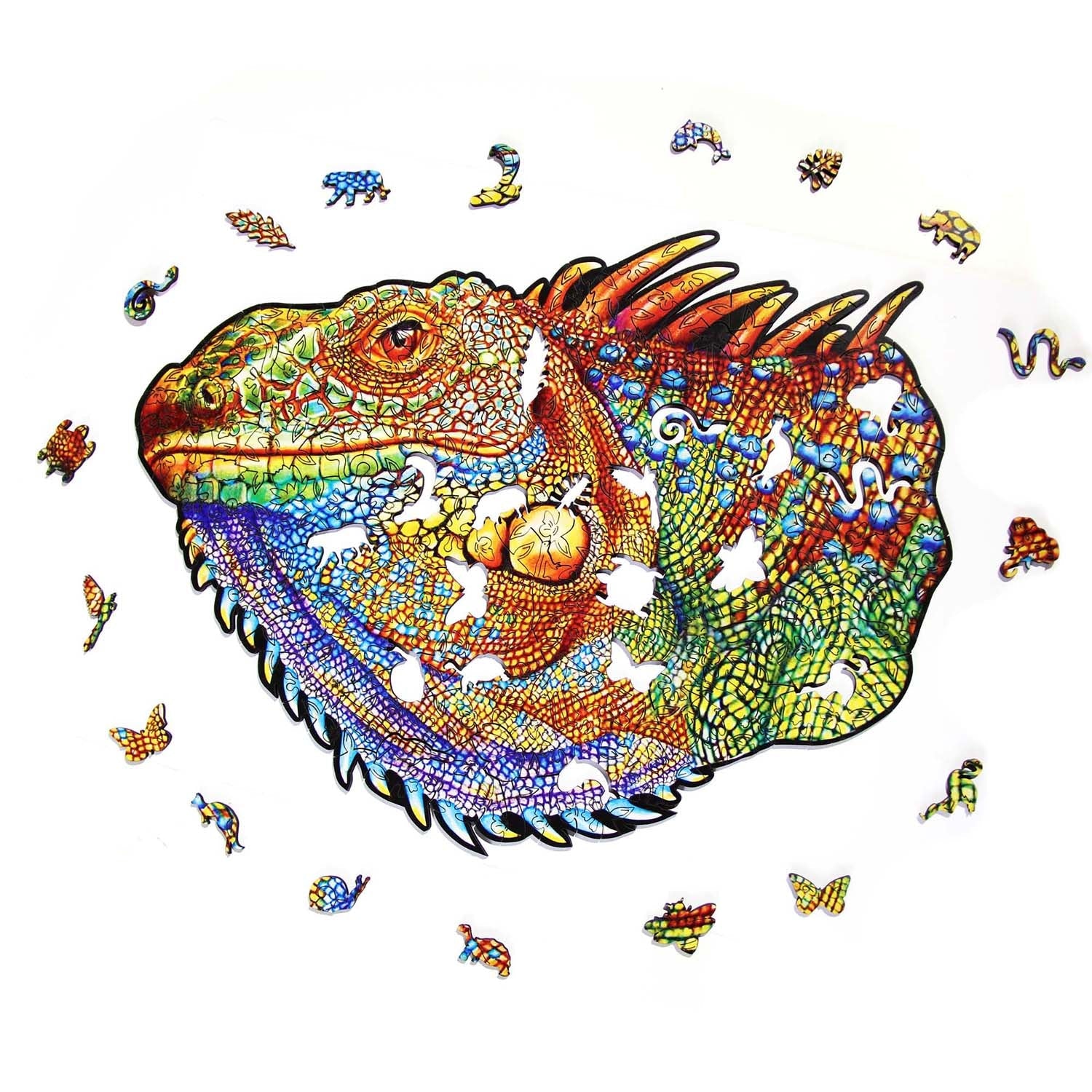 Wooden Jigsaw Puzzle 280 pcs | Majestic Iguana (PW001e) – Wooden puzzles | Varvikas.Shop