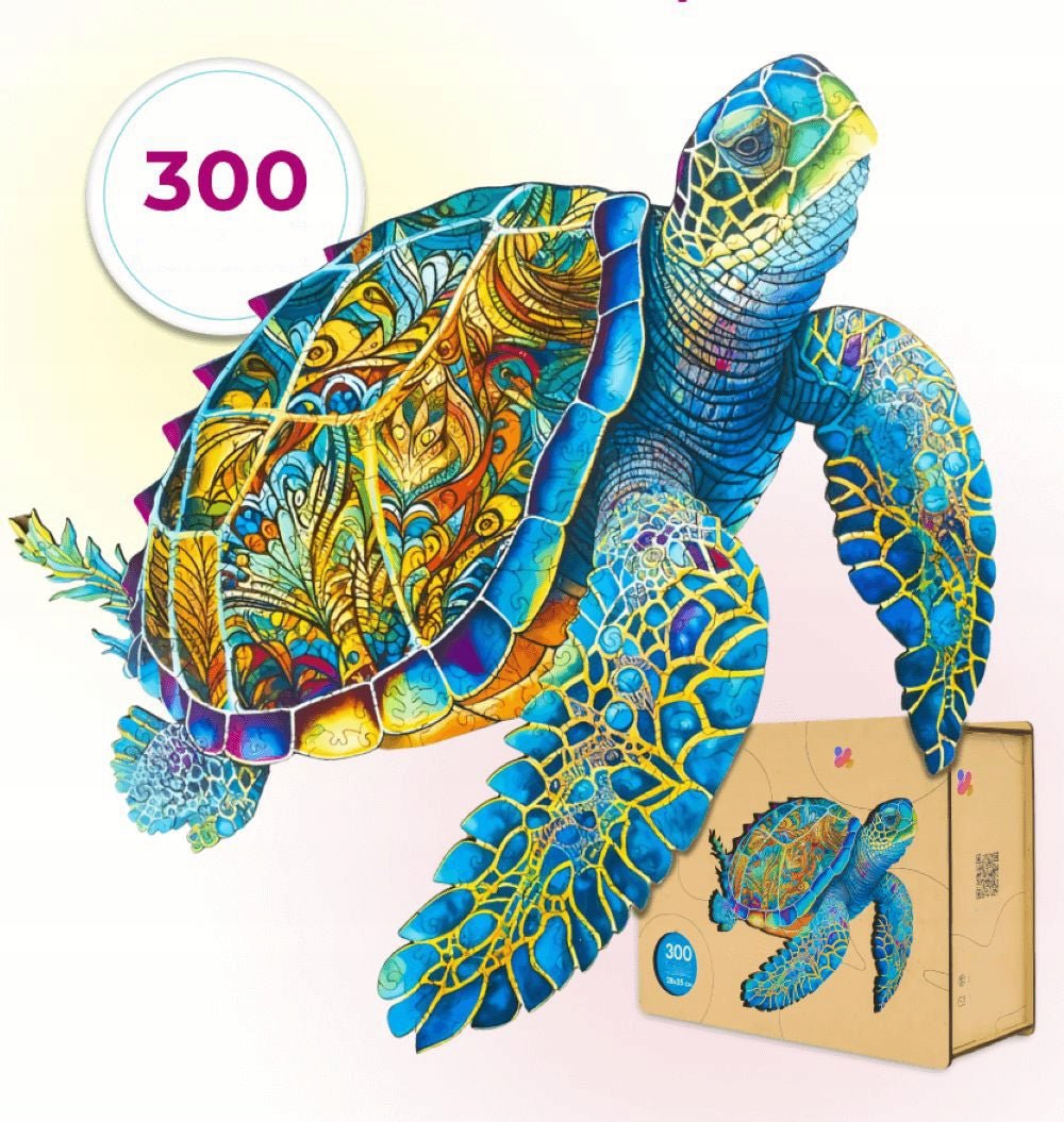 Wooden Jigsaw Puzzle 300 pcs | Big Turtle (PW021e) – Wooden puzzles | Varvikas.Shop
