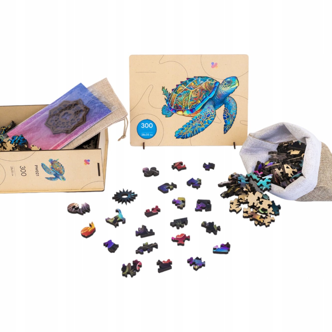 Wooden Jigsaw Puzzle 300 pcs | Big Turtle (PW021e) – Wooden puzzles | Varvikas.Shop