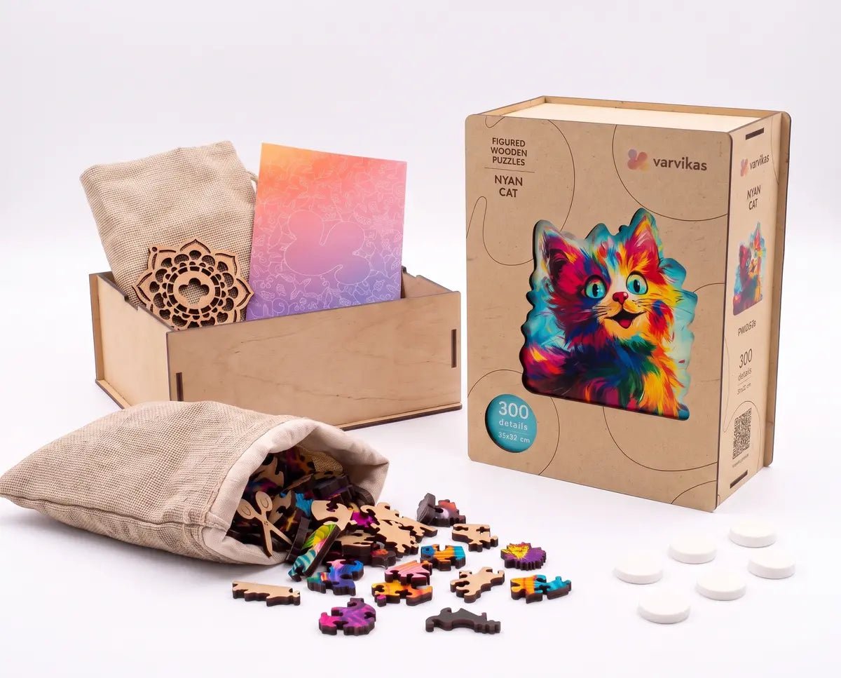 Wooden Jigsaw Puzzle 300 pcs, Nyan Cat (PW062e) – Wooden puzzles | Varvikas