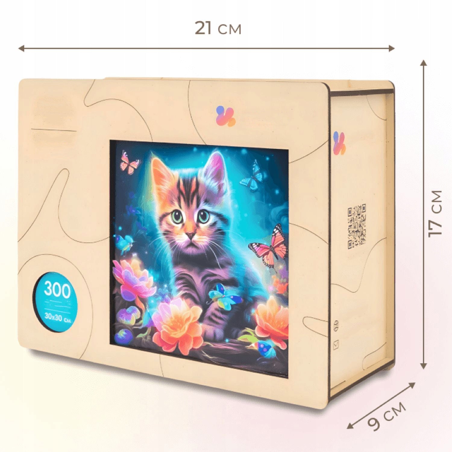 Wooden Jigsaw Puzzle 300 pcs | Pretty Cat (PW030e) – Wooden puzzles | Varvikas.Shop