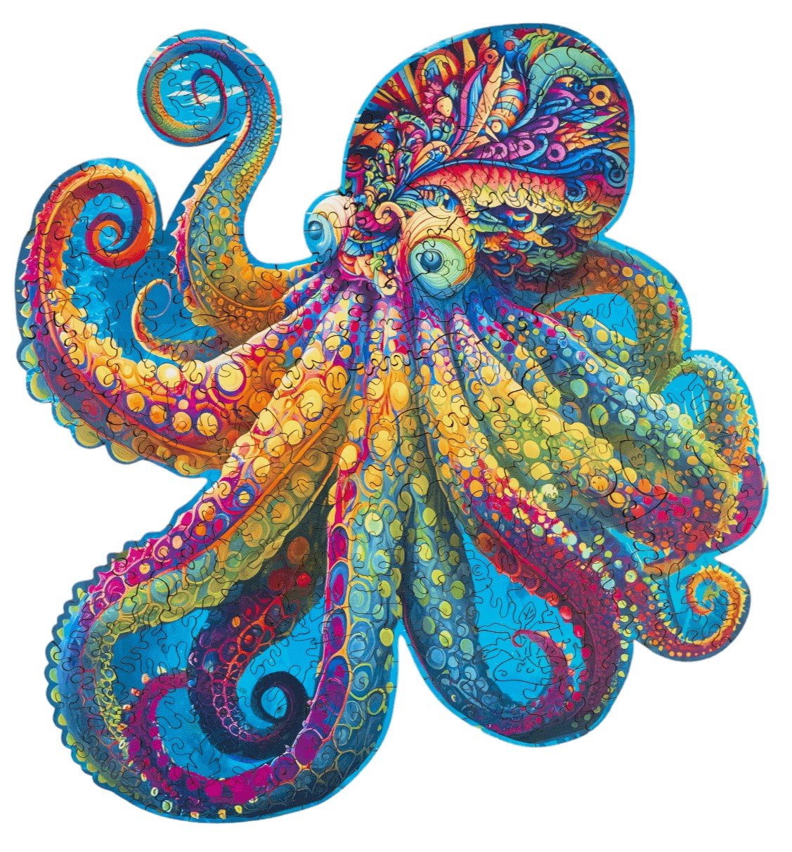 Wooden Jigsaw Puzzle 300 pcs | Rainbow Octopus (PW019e) – Wooden puzzles | Varvikas.Shop