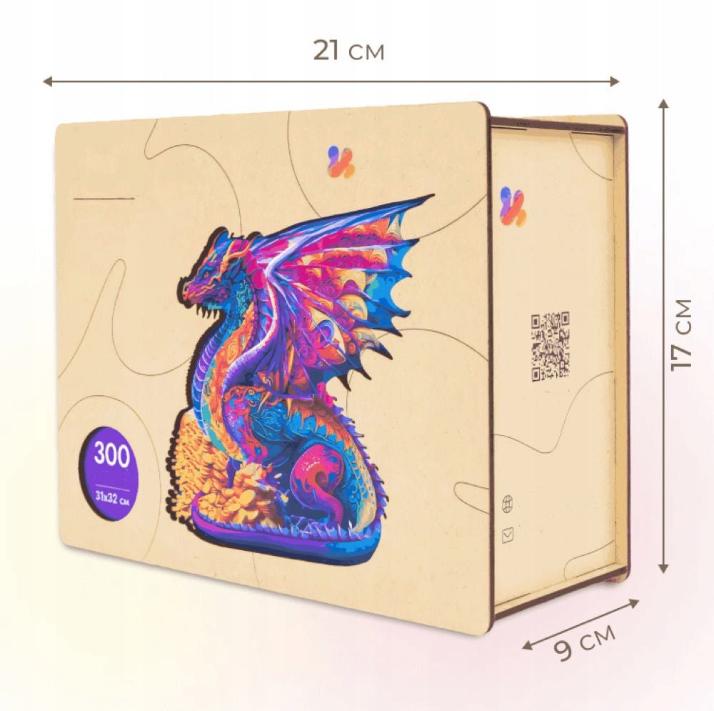 Wooden Jigsaw Puzzle 300 pcs | Winged Dragon (PW022e) – Wooden puzzles | Varvikas.Shop