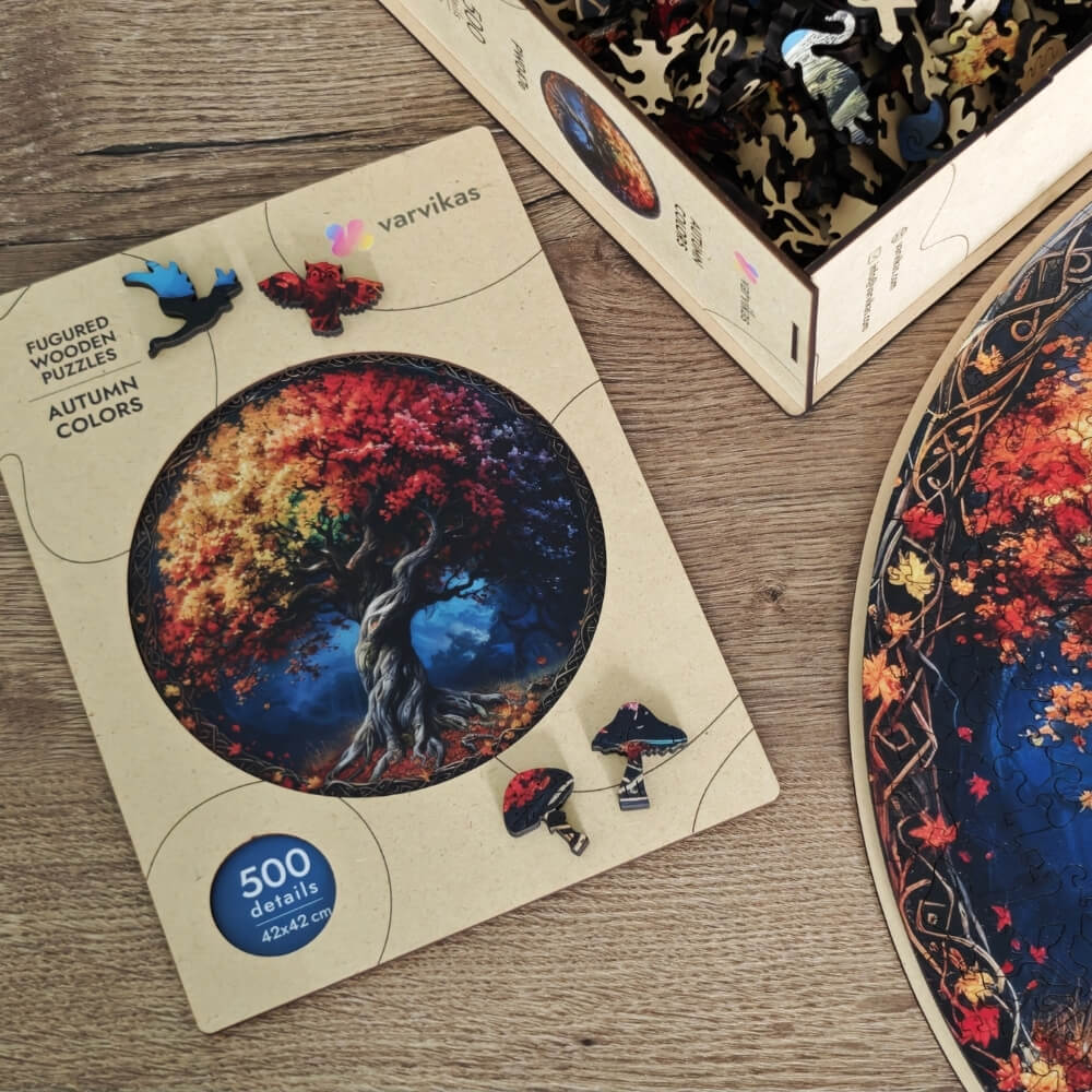 Wooden Jigsaw Puzzle 500 pcs | Autumn Colors (PW047e) – Wooden puzzles | Varvikas.Shop