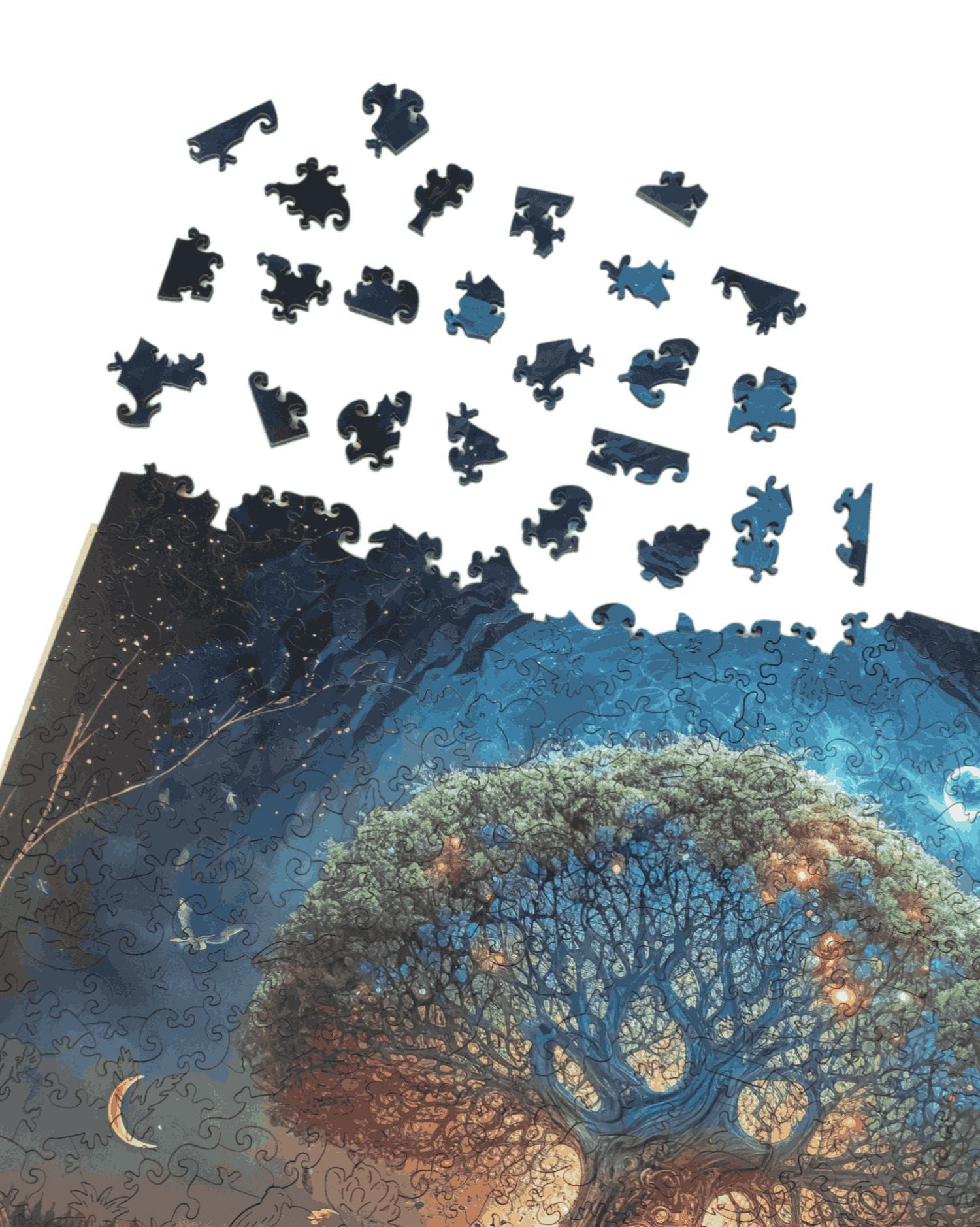 Wooden Jigsaw Puzzle 500 pcs | Moon Tree (PW025e) – Wooden puzzles | Varvikas.Shop