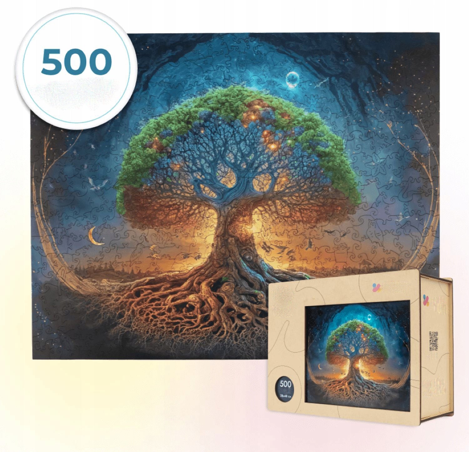 Wooden Jigsaw Puzzle 500 pcs | Moon Tree (PW025e) – Wooden puzzles | Varvikas.Shop