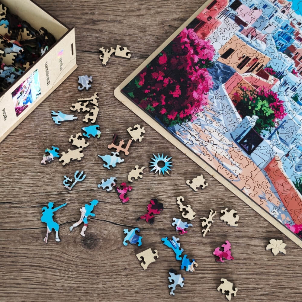 Wooden Jigsaw Puzzle 500 pcs | Santorini Bliss (PW048e) – Wooden puzzles | Varvikas.Shop