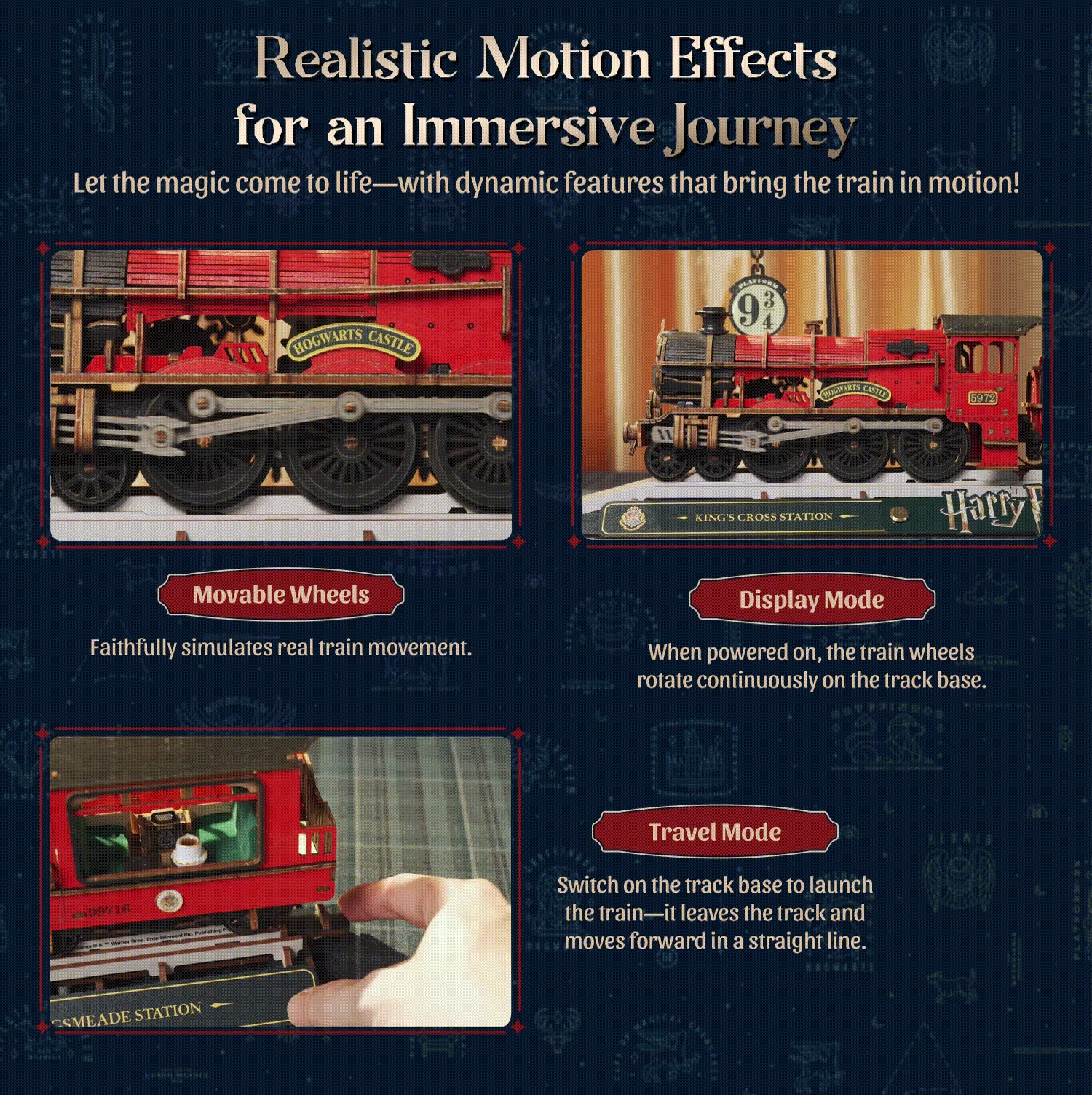 3D Wooden Mechanical Puzzle Kit, Hogwarts Express (1612)