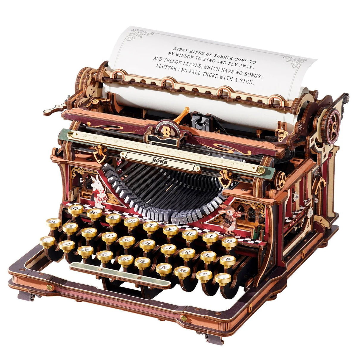 3D Wooden Mechanical Puzzle Kit – Mechanical Typewriter (Magic Version) (LK703Ce) – Wooden constructors | Varvikas