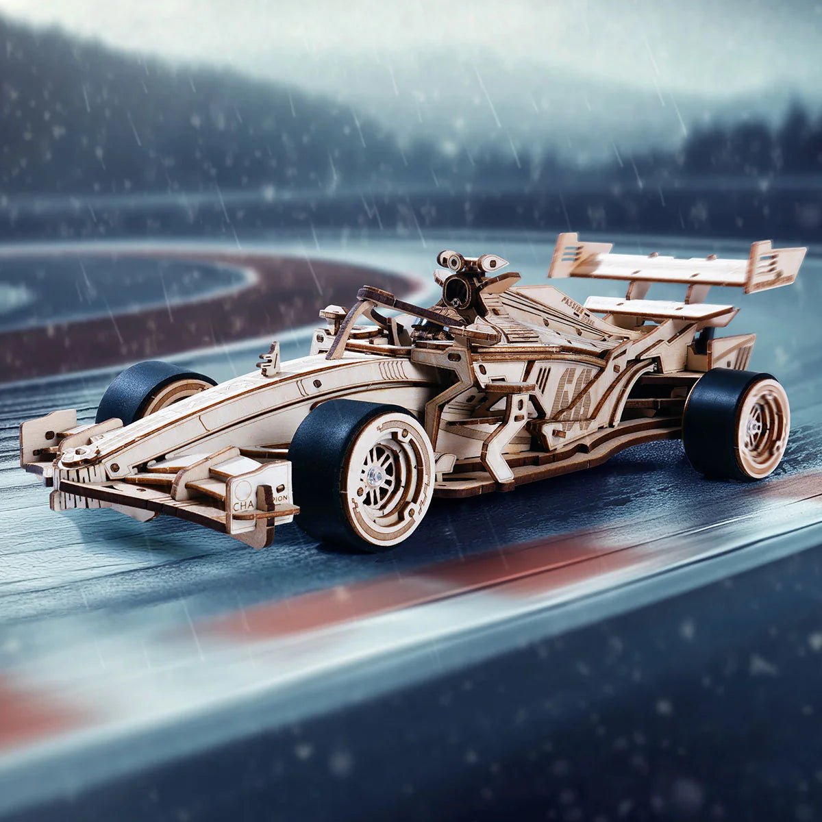 3D Wooden Mechanical Puzzle Kit, Racing Car (RK024e) – Wooden constructors | Varvikas