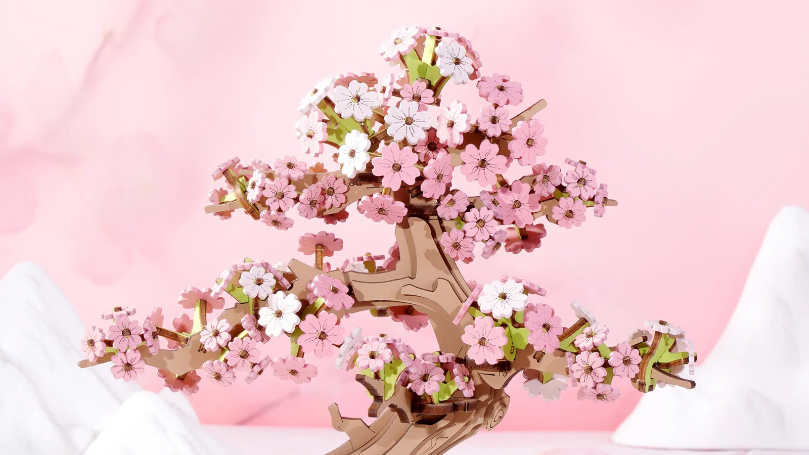 3D Wooden Mechanical Puzzle Kit, Sakura Bonsai (TG415e) – Wooden constructors | Varvikas