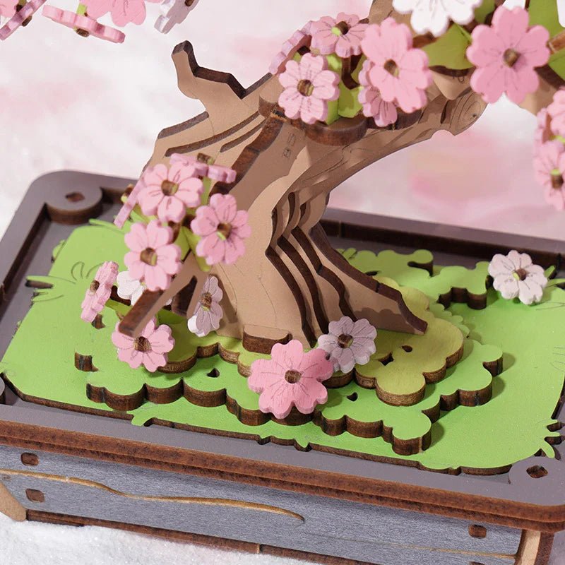3D Wooden Mechanical Puzzle Kit, Sakura Bonsai (TG415e) – Wooden constructors | Varvikas