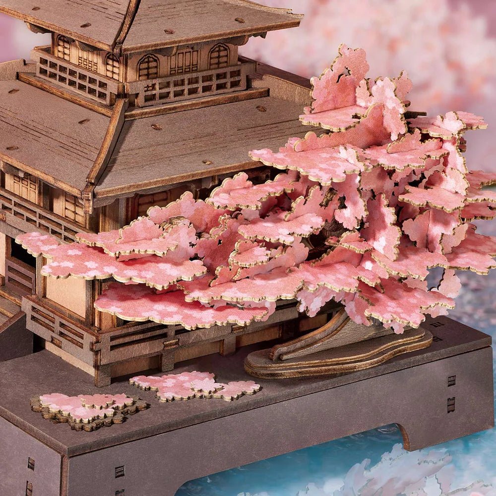 3D Wooden Mechanical Puzzle Kit, Sakura Pavilion (TGA07) – Wooden constructors | Varvikas
