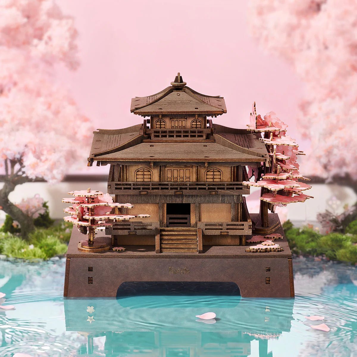 3D Wooden Mechanical Puzzle Kit, Sakura Pavilion (TGA07) – Wooden constructors | Varvikas