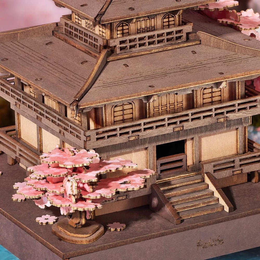 3D Wooden Mechanical Puzzle Kit, Sakura Pavilion (TGA07) – Wooden constructors | Varvikas