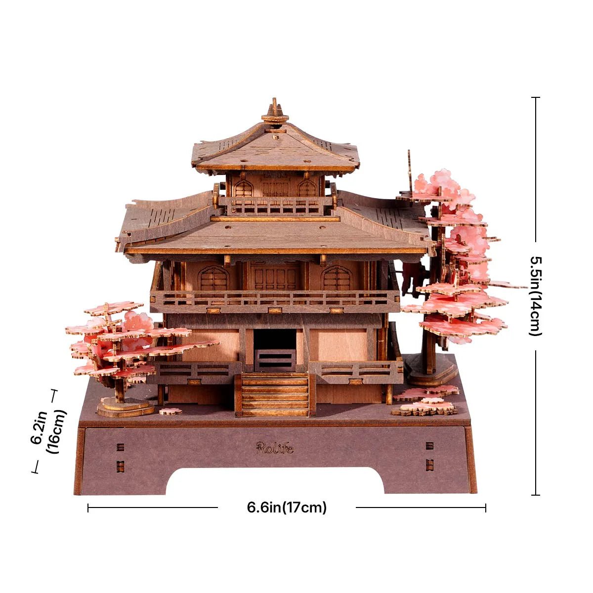 3D Wooden Mechanical Puzzle Kit, Sakura Pavilion (TGA07) – Wooden constructors | Varvikas