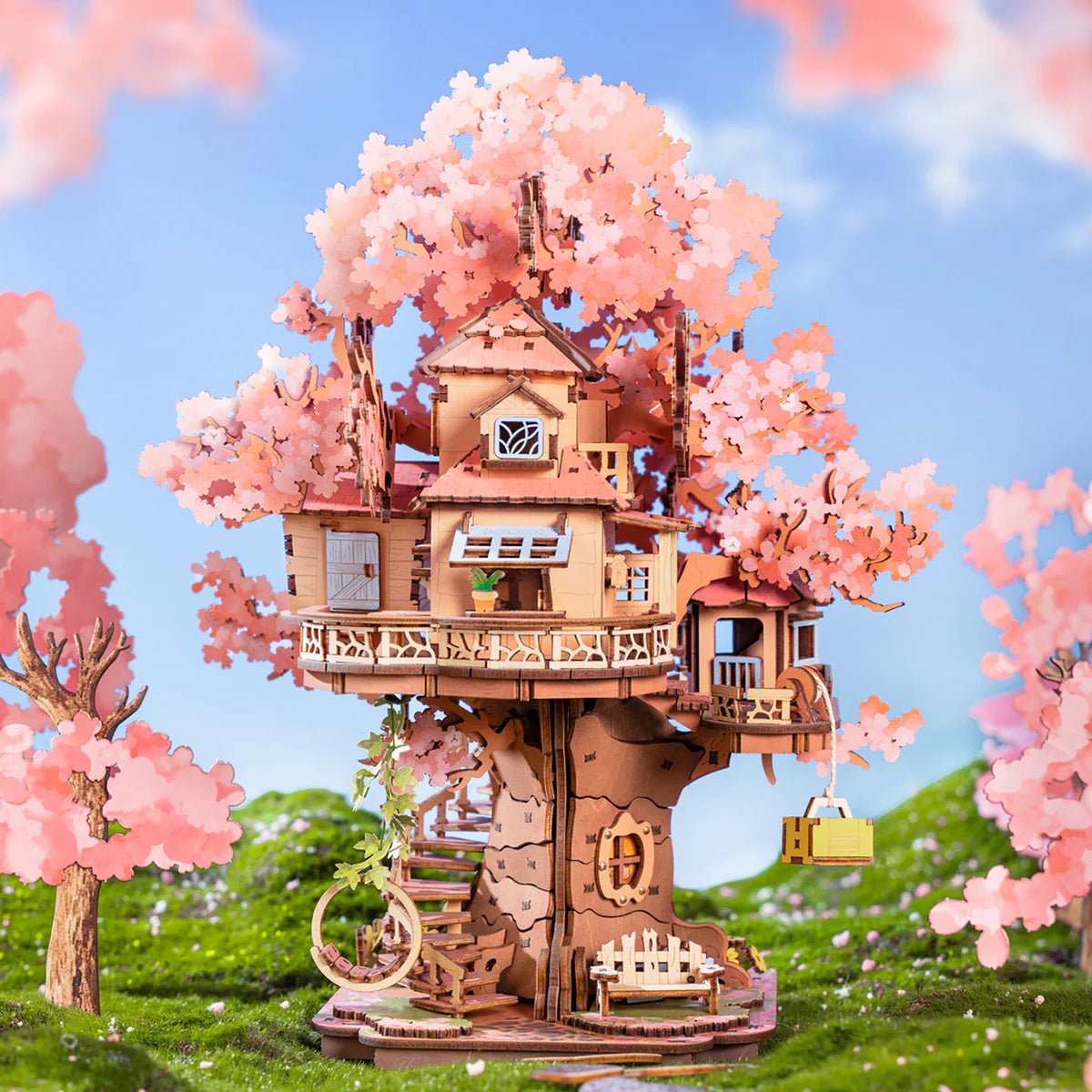 3D Wooden Mechanical Puzzle Kit, Sakura Tree House (TGS04) – Wooden constructors | Varvikas