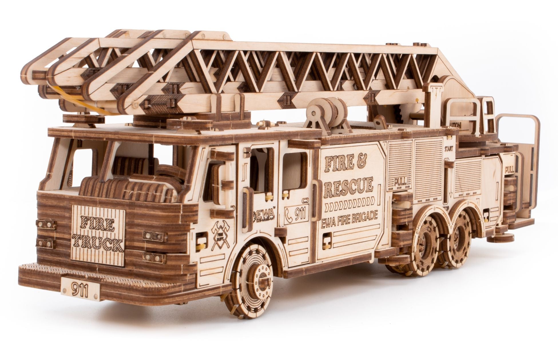 3D Wooden Model Kit | Fire Truck (BEW009e) – Wooden constructors | Varvikas.Shop