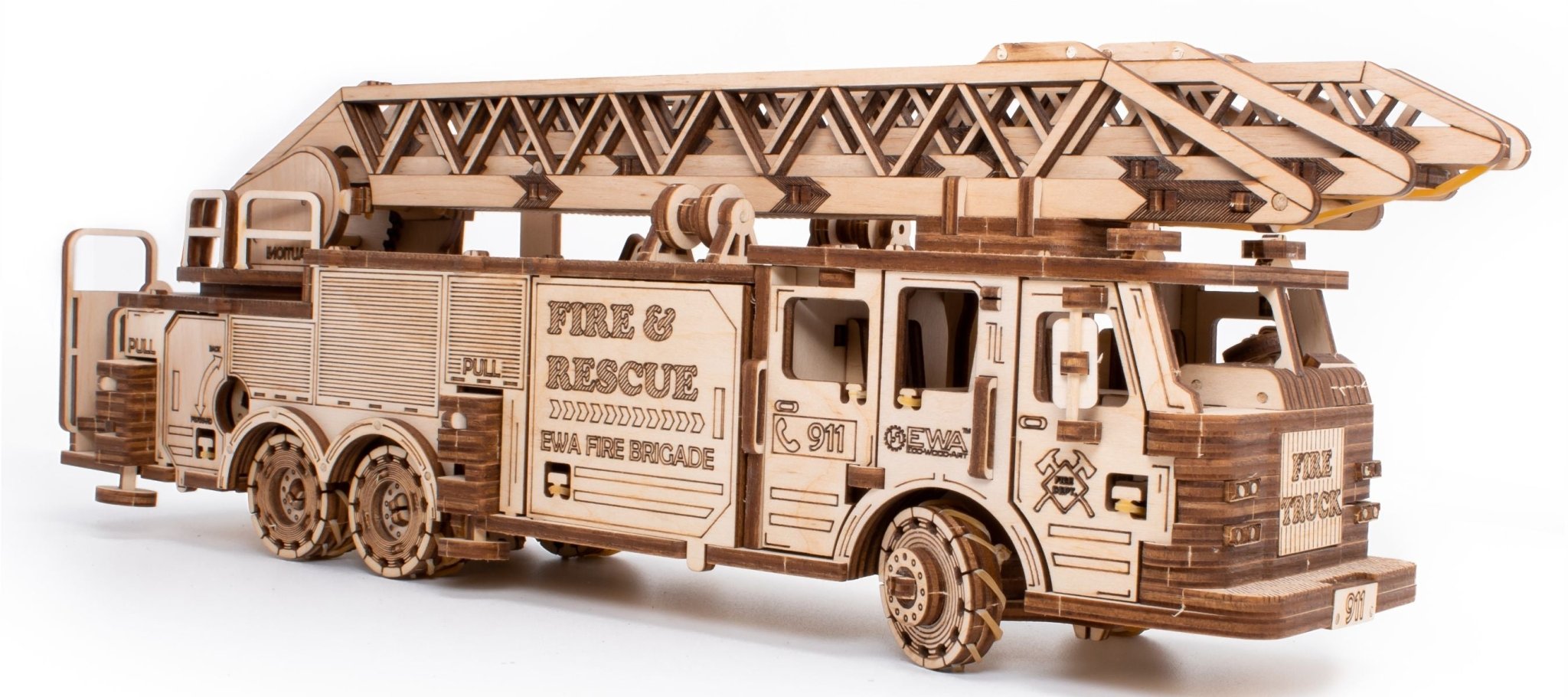 3D Wooden Model Kit | Fire Truck (BEW009e) – Wooden constructors | Varvikas.Shop