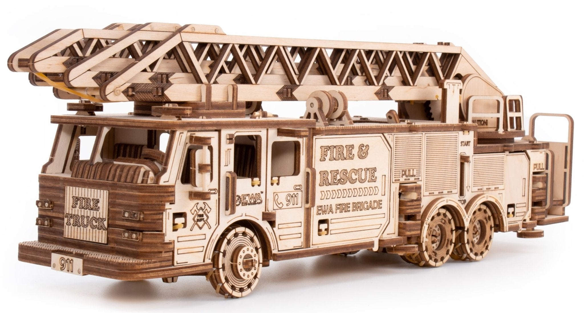 3D Wooden Model Kit | Fire Truck (BEW009e) – Wooden constructors | Varvikas.Shop