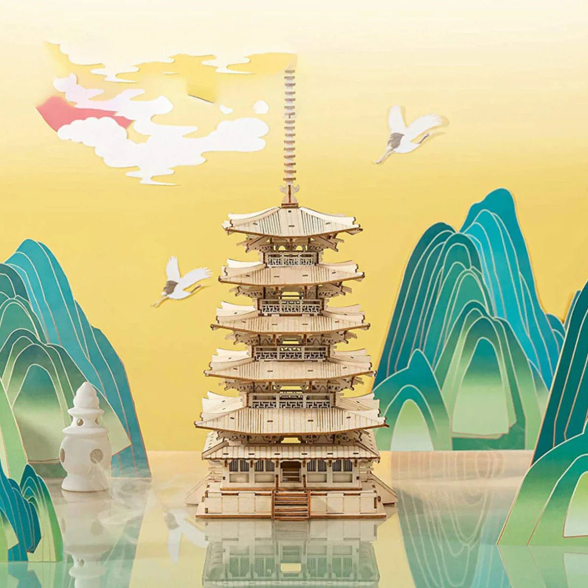 3D Wooden Model Kit | Five - storied Pagoda (RK013e) – Wooden constructors | Varvikas.Shop