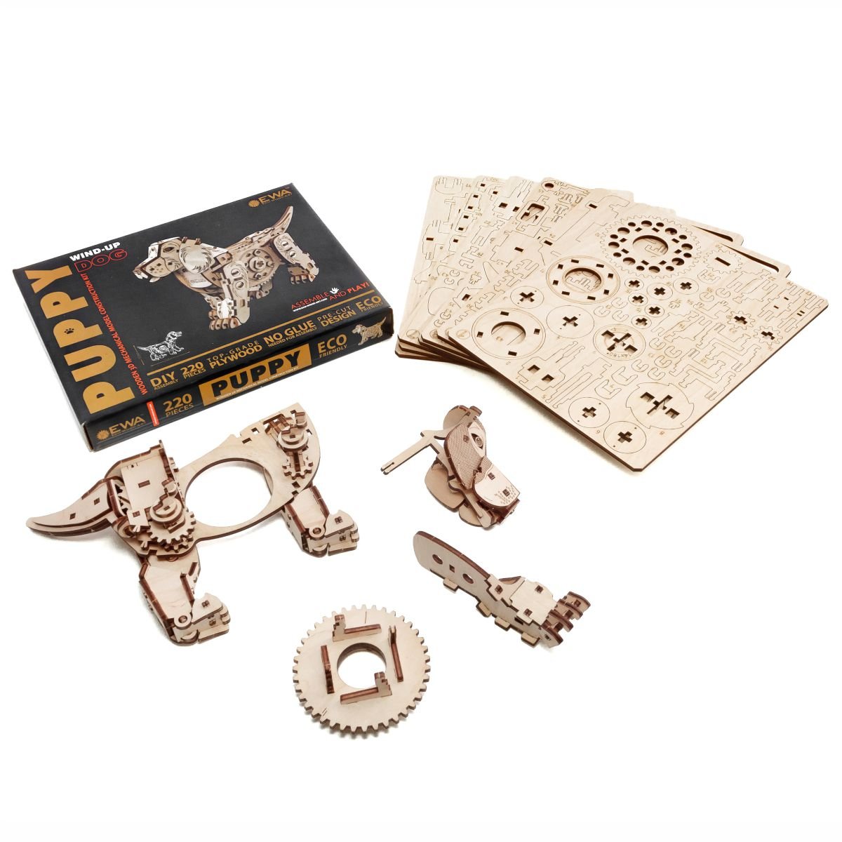 3D Wooden Model Kit | Puppy (BEW002e) – Wooden constructors | Varvikas.Shop