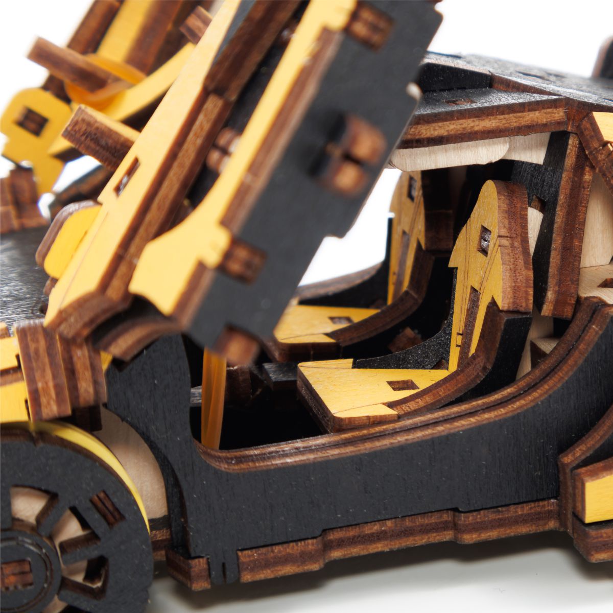 3D Wooden Model Kit | Racing Car Yellow (BEW011e) – Wooden constructors | Varvikas.Shop