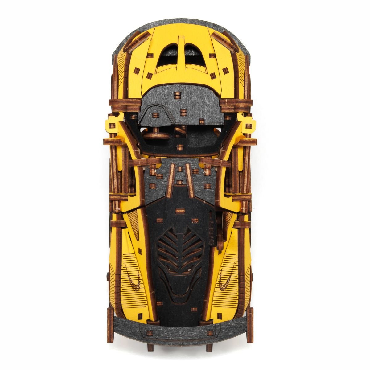 3D Wooden Model Kit | Racing Car Yellow (BEW011e) – Wooden constructors | Varvikas.Shop