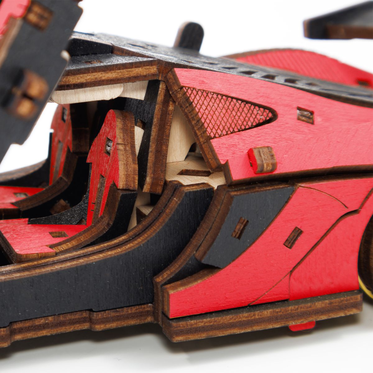 3D Wooden Model Kit | Red Racing Car (BEW007e) – Wooden constructors | Varvikas.Shop