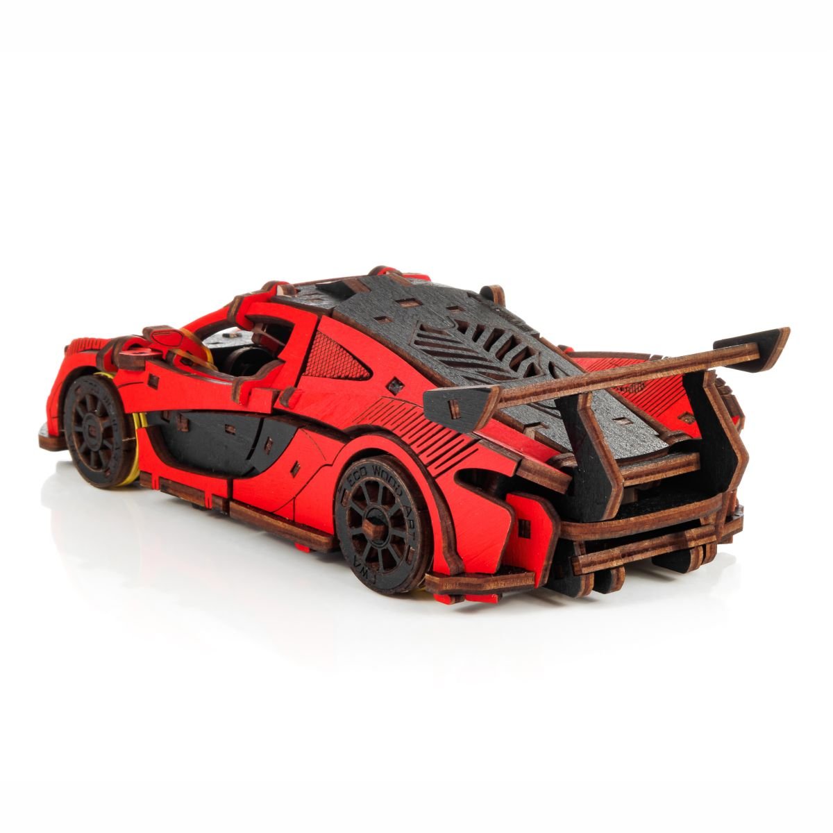 3D Wooden Model Kit | Red Racing Car (BEW007e) – Wooden constructors | Varvikas.Shop