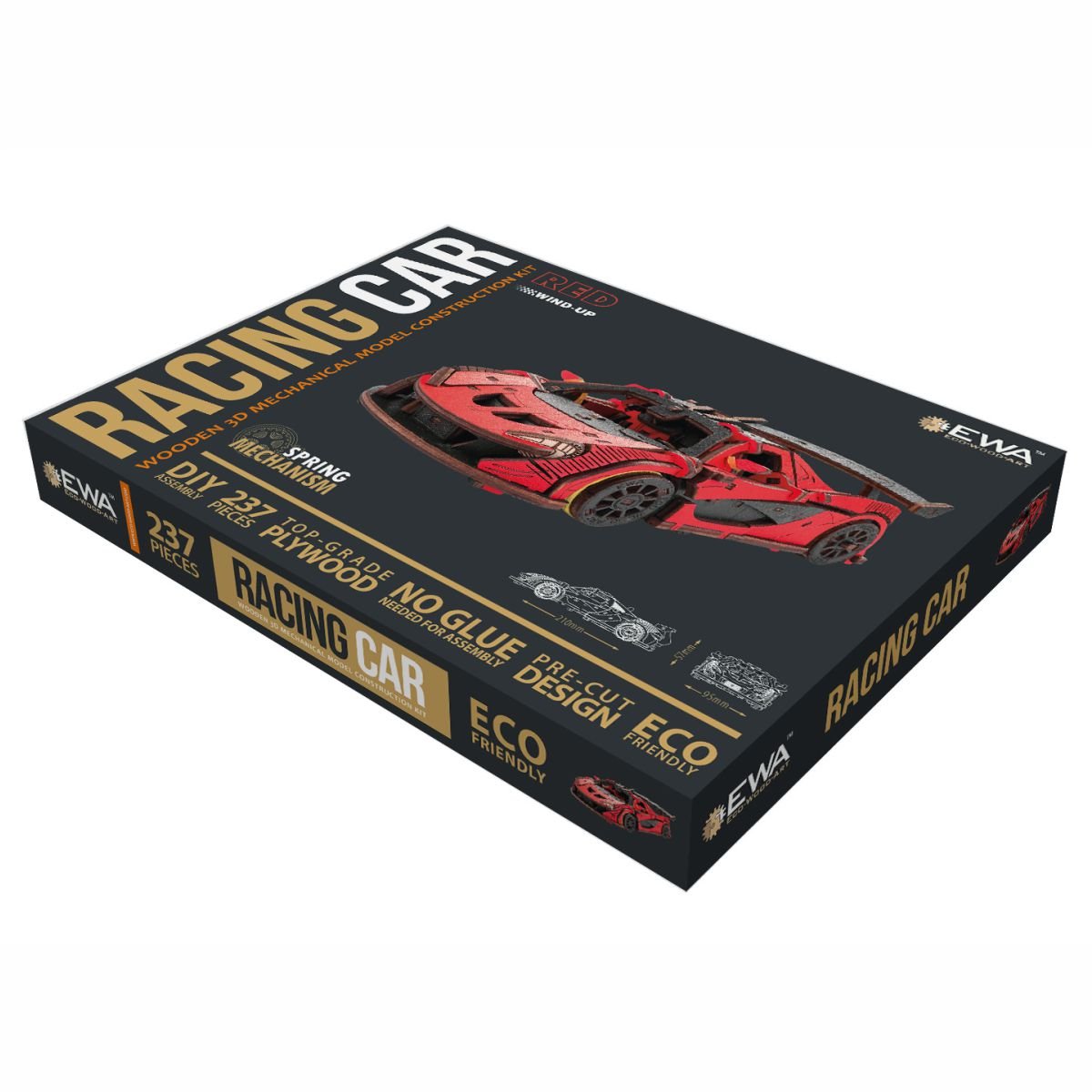 3D Wooden Model Kit | Red Racing Car (BEW007e) – Wooden constructors | Varvikas.Shop