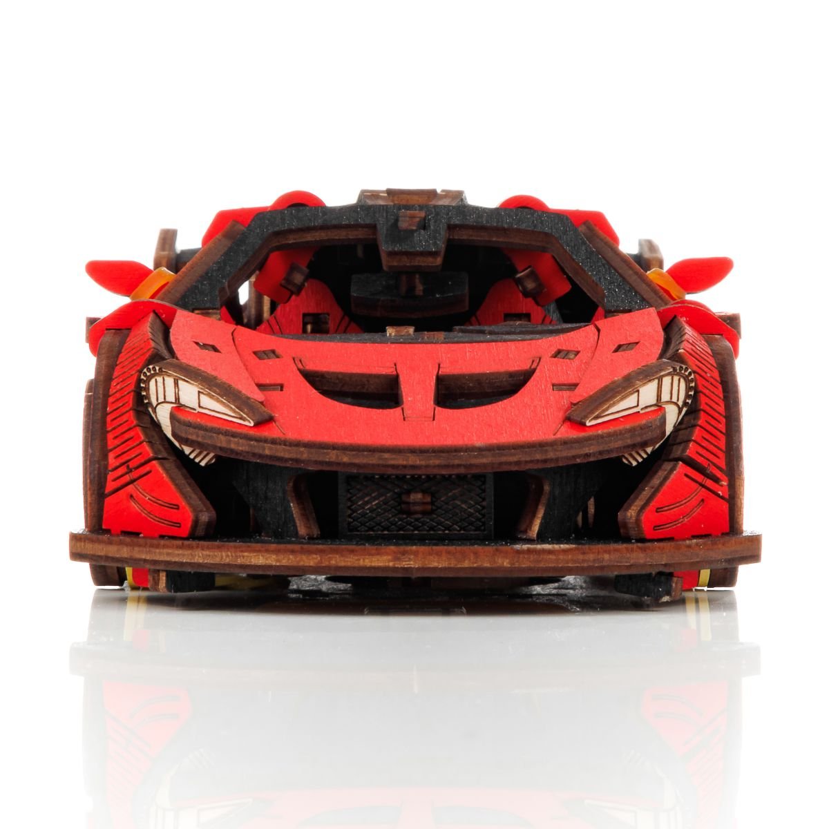 3D Wooden Model Kit | Red Racing Car (BEW007e) – Wooden constructors | Varvikas.Shop
