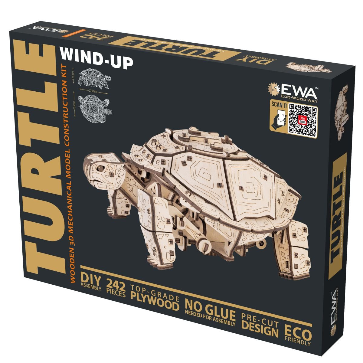 3D Wooden Model Kit | Turtle (BEW008e) – Wooden constructors | Varvikas.Shop