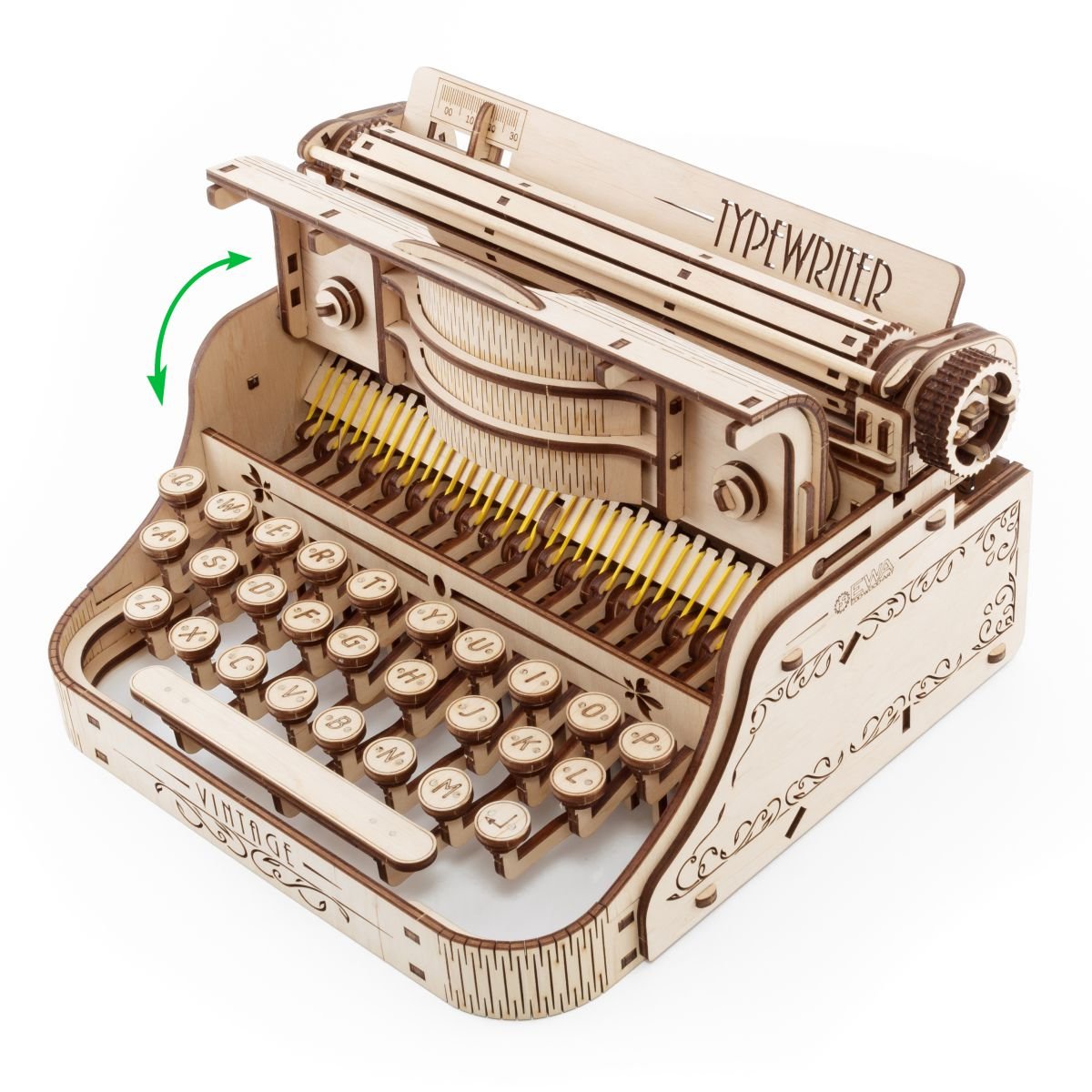 3D Wooden Model Kit | Typewriter (BEW015e) – Wooden constructors | Varvikas.Shop