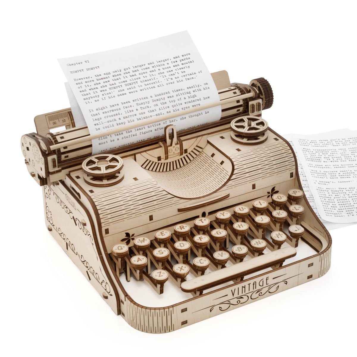 3D Wooden Model Kit | Typewriter (BEW015e) – Wooden constructors | Varvikas.Shop