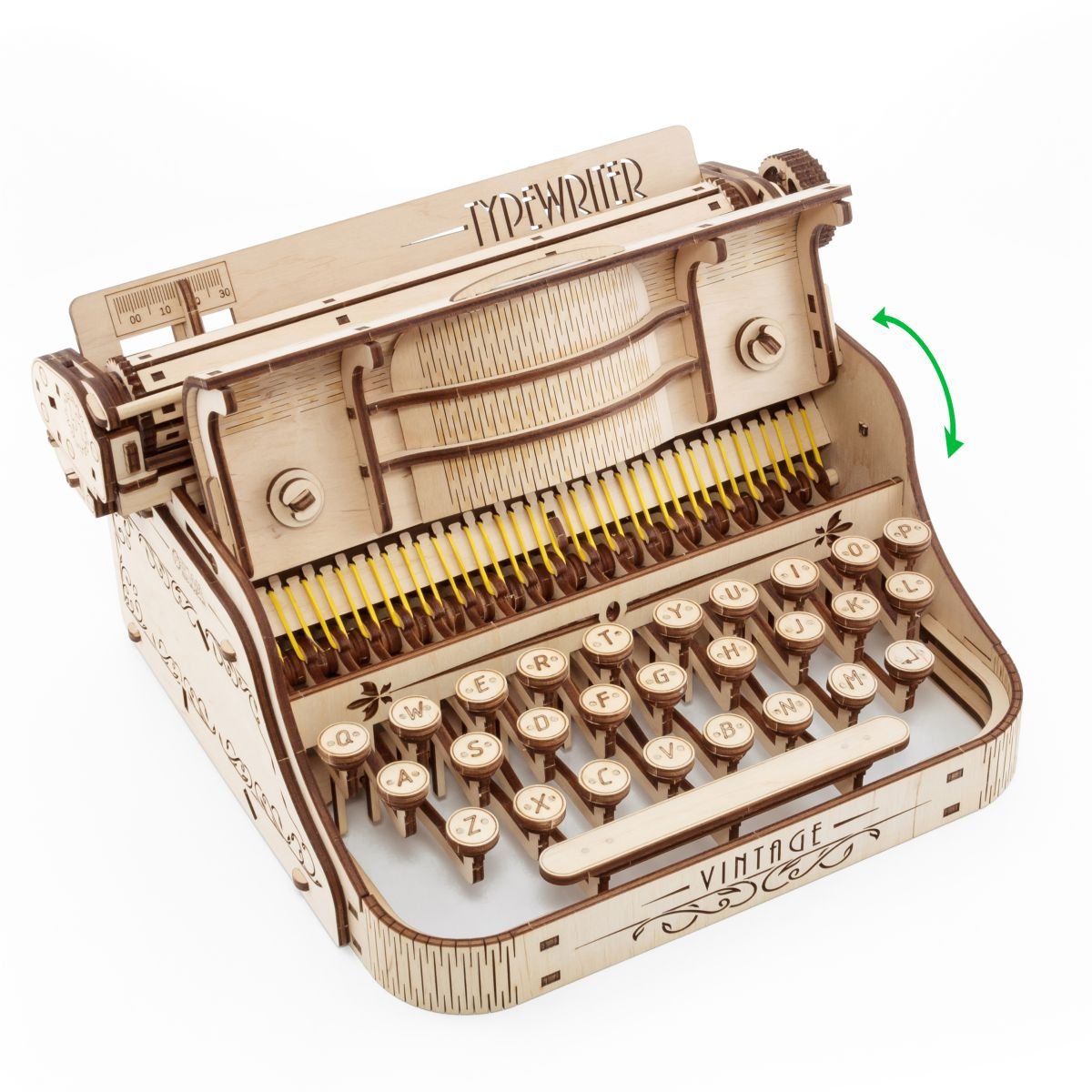 3D Wooden Model Kit | Typewriter (BEW015e) – Wooden constructors | Varvikas.Shop