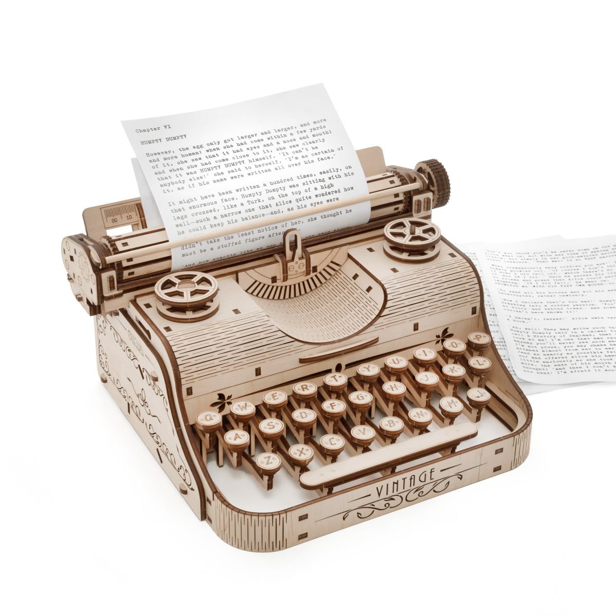 3D Wooden Model Kit | Typewriter (BEW015e) – Wooden constructors | Varvikas.Shop