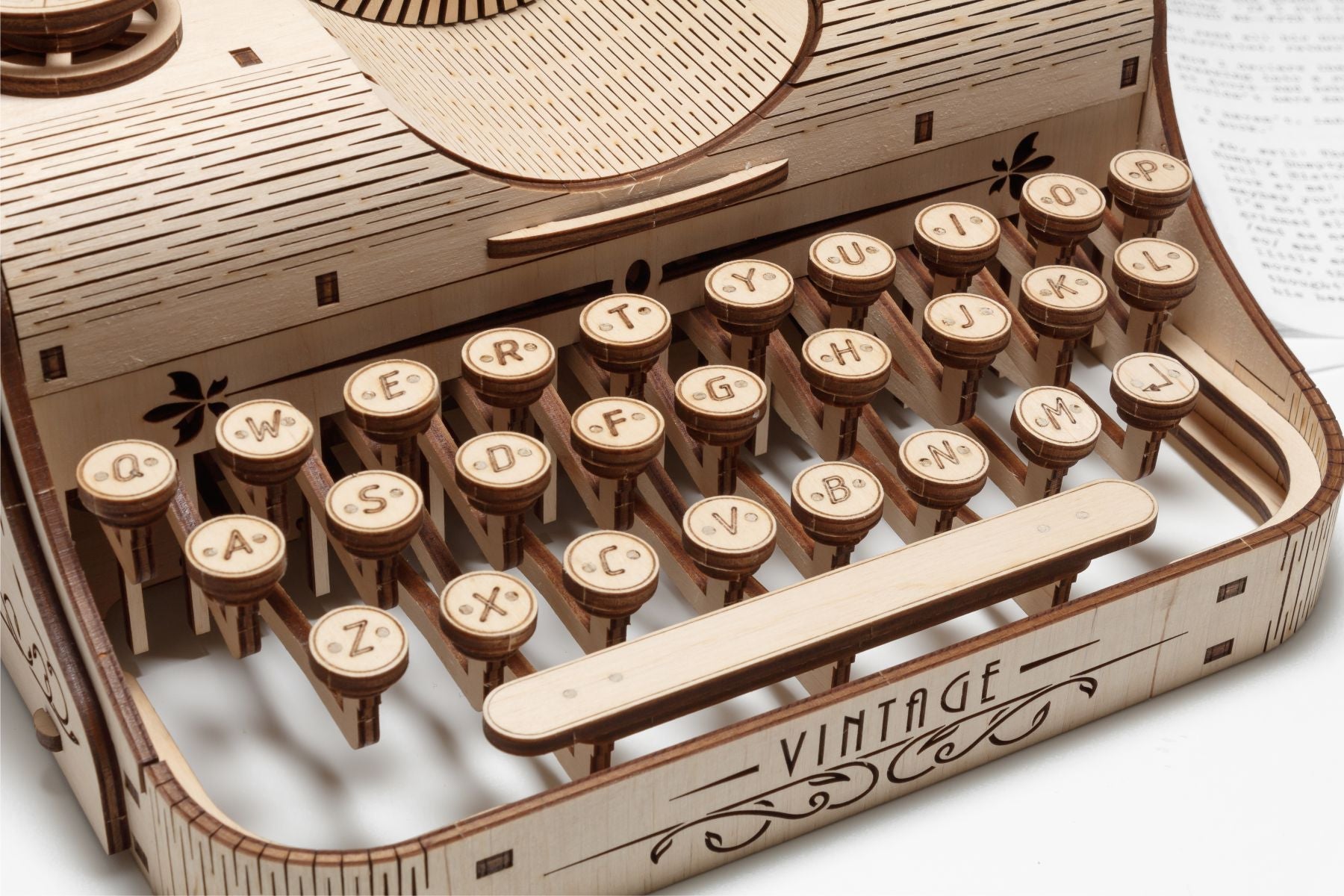 3D Wooden Model Kit | Typewriter (BEW015e) – Wooden constructors | Varvikas.Shop