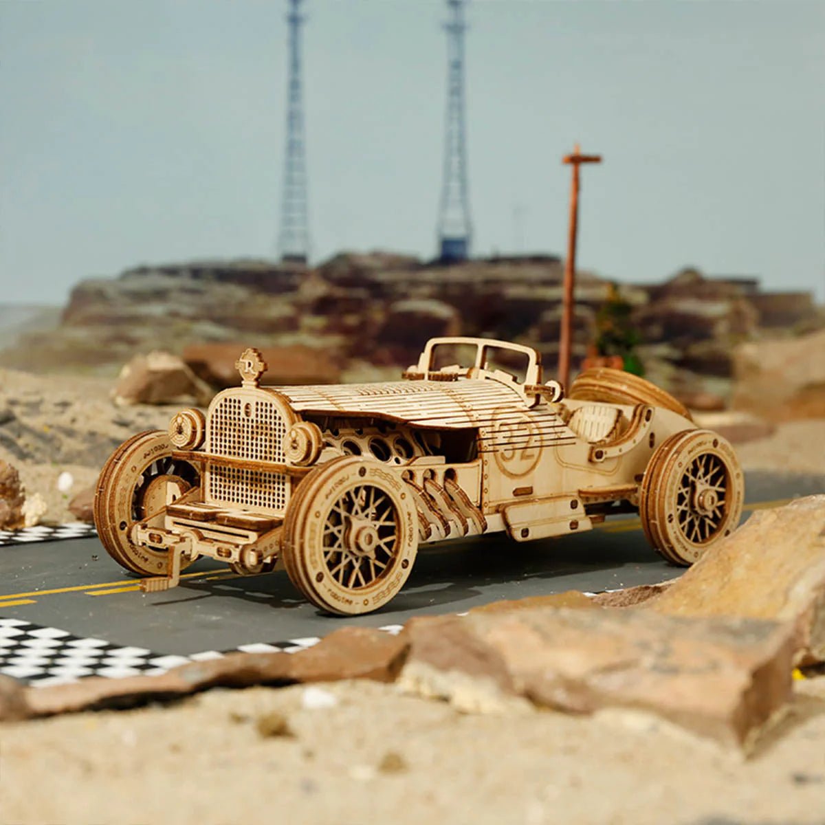 3D Wooden Model Kit | V8 Grand Prix Car (RA001e) – Wooden constructors | Varvikas.Shop