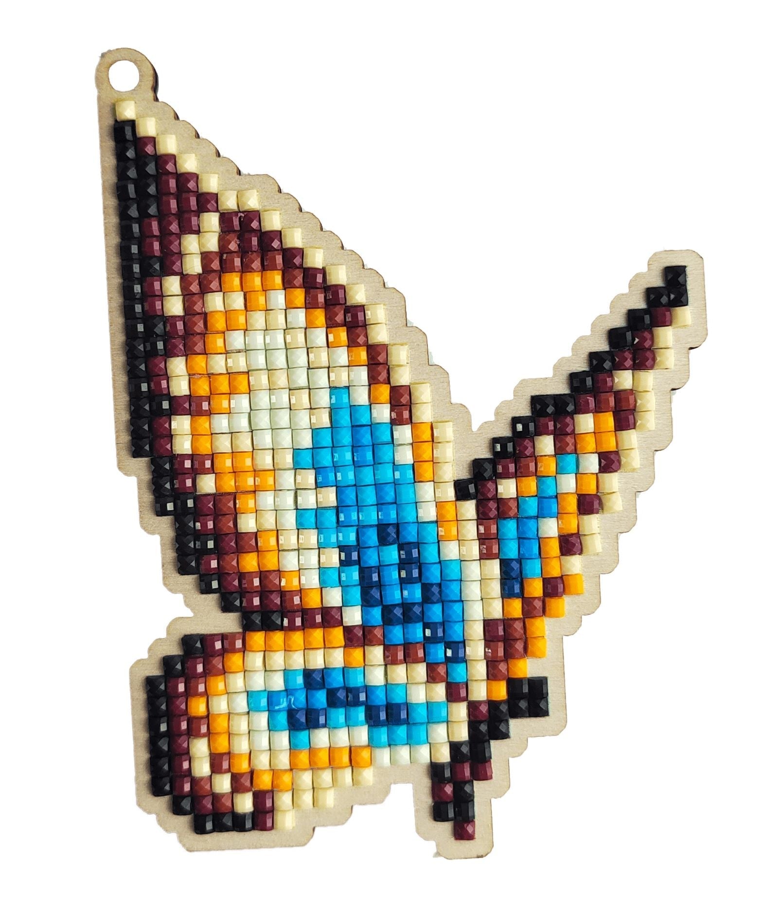 5D Diamond Painting 12.5x12.5 cm | Pendant Blue Batterfly | Wooden Base (U02e) – Diamond painting | Varvikas.Shop