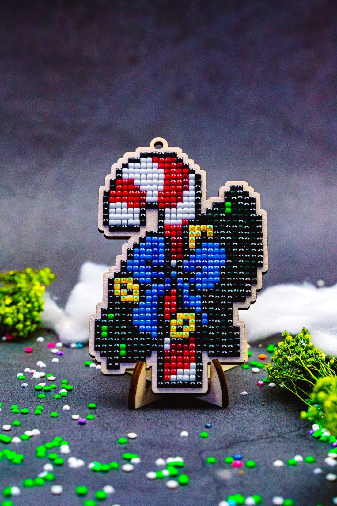 5D Diamond Painting 12.5x12.5 cm | Pendant Christmas lollipop | Wooden Base (U0318e) – Diamond painting | Varvikas.Shop