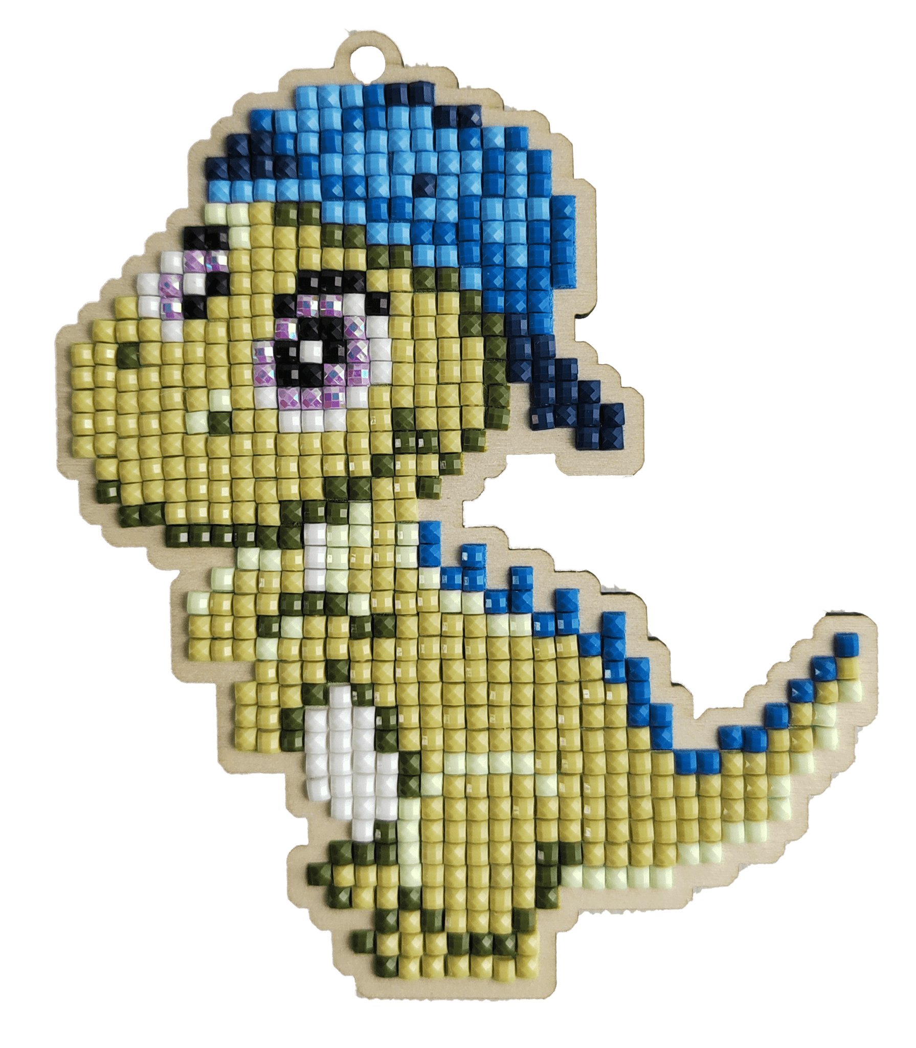 5D Diamond Painting 12.5x12.5 cm | Pendant Dinosaur Dandy | Wooden Base (U19e) – Diamond painting | Varvikas.Shop