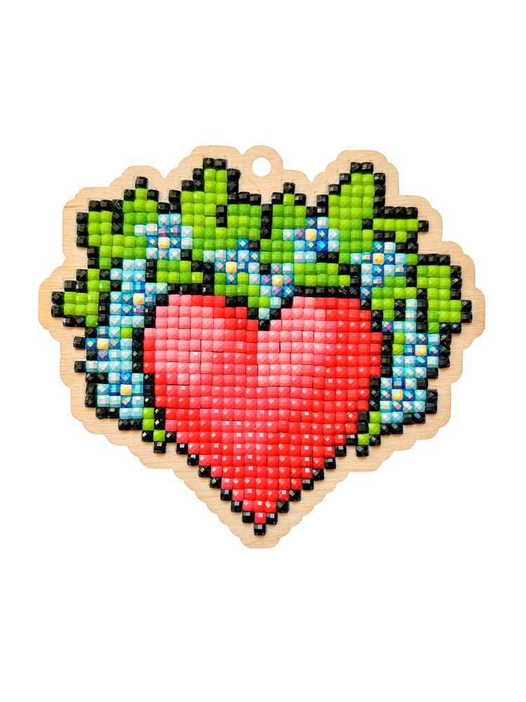 5D Diamond Painting 12.5x12.5 cm | Pendant Heart | Wooden Base (U0331e) – Diamond painting | Varvikas.Shop