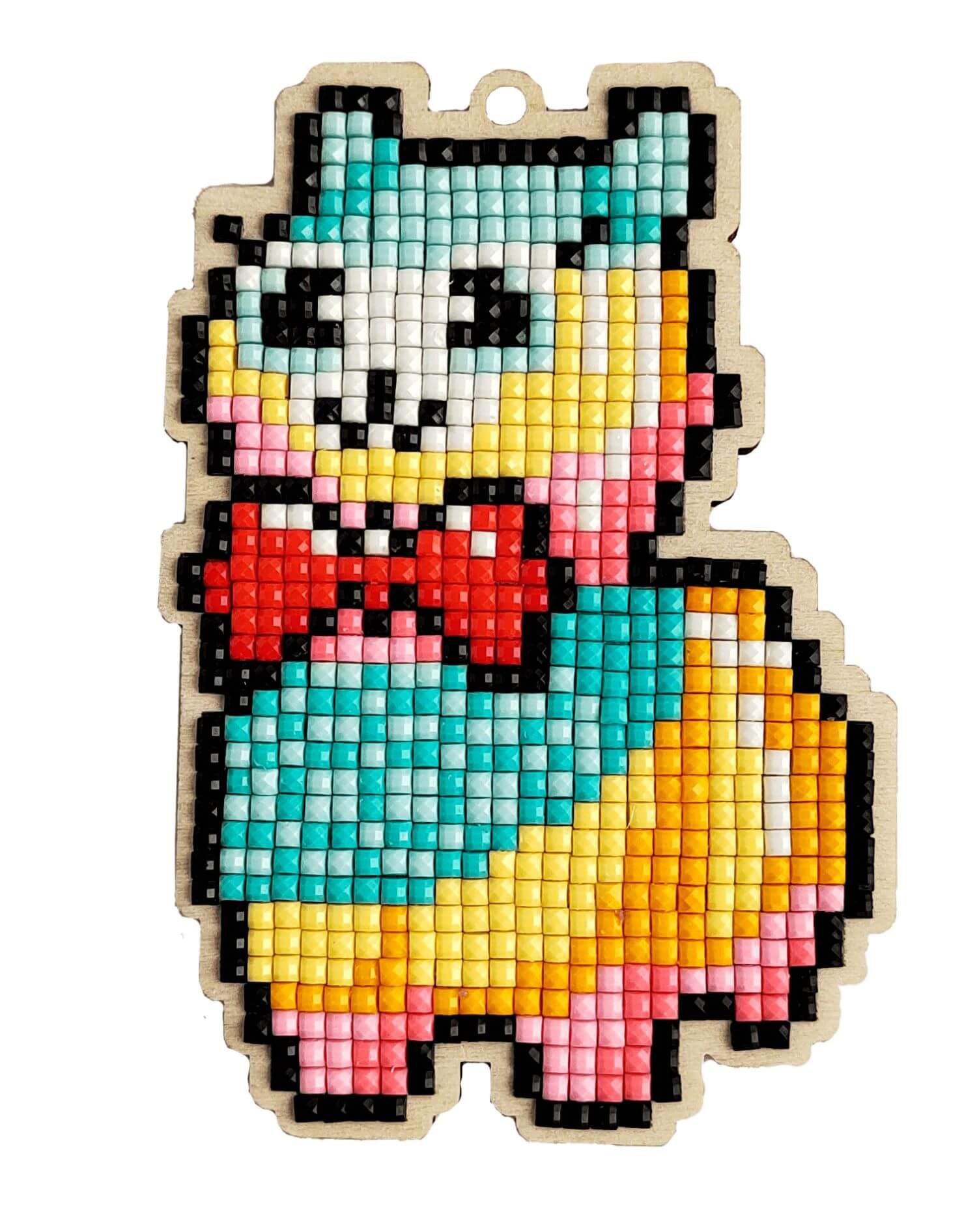 5D Diamond Painting 12.5x12.5 cm | Pendant Lama Curly | Wooden Base (U22e) – Diamond painting | Varvikas.Shop