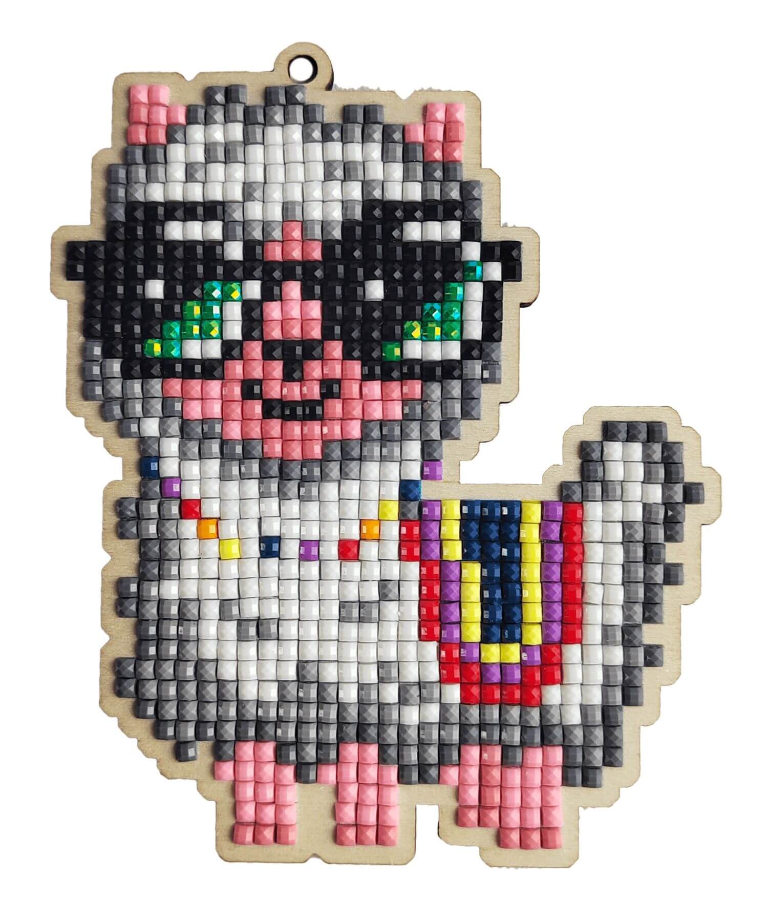 5D Diamond Painting 12.5x12.5 cm | Pendant Lama with glasses | Wooden Base (U21e) – Diamond painting | Varvikas.Shop
