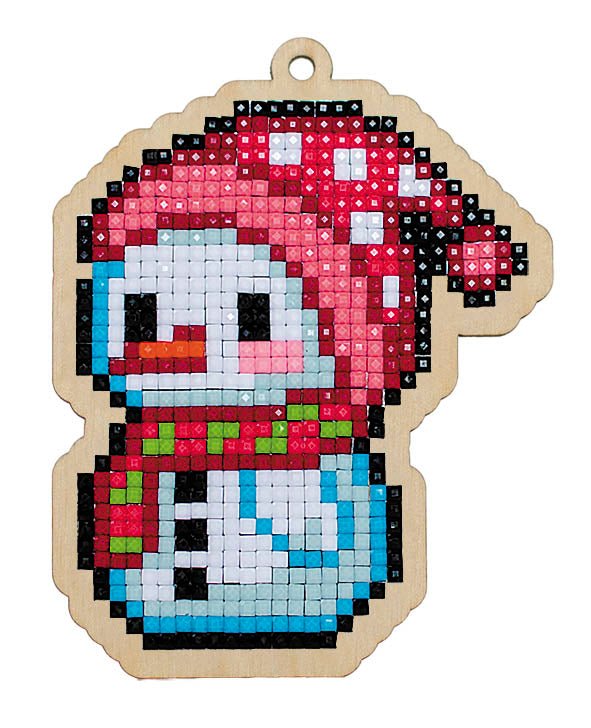 5D Diamond Painting 12.5x12.5 cm | Pendant Little snowman | Wooden Base (U0313e) – Diamond painting | Varvikas.Shop